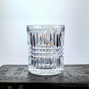 Vintage Fostoria Aspen Double Old Fashioned Glass Cut Crystal Rocks Tumbler